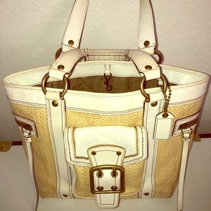 Coach woven classic tote